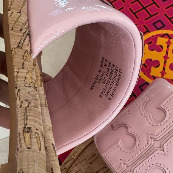 New Tory Burch DOUBLE T SPORT Petunia / Natural SLIDE - Picture 8 of 8